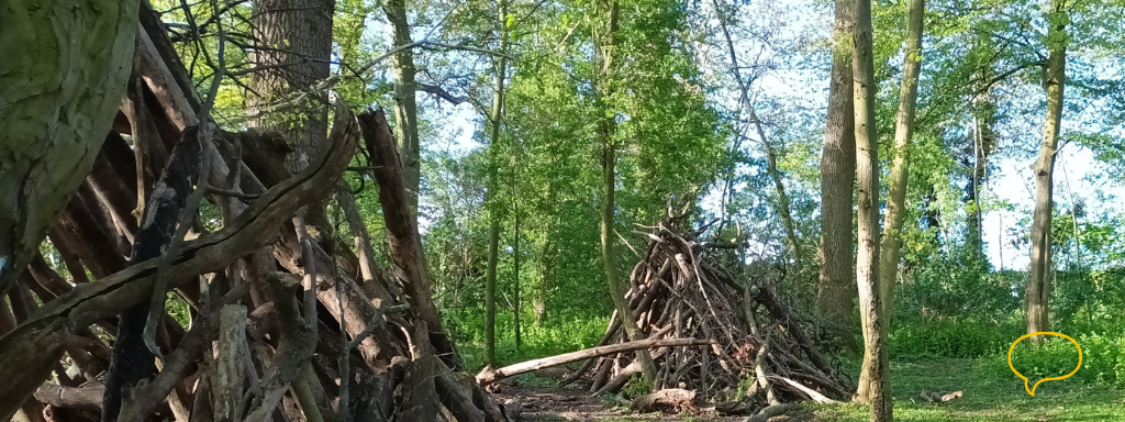 half-term days out for under 5s
- the photograph shows den building in the woods